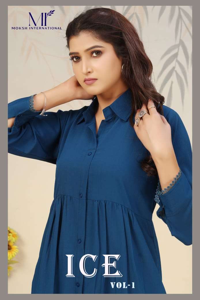 MOKSH INTERNATIONAL ICE VOL-1 921 TO 924 SERIES PURE COTTON PRINTED KURTIS-00154
