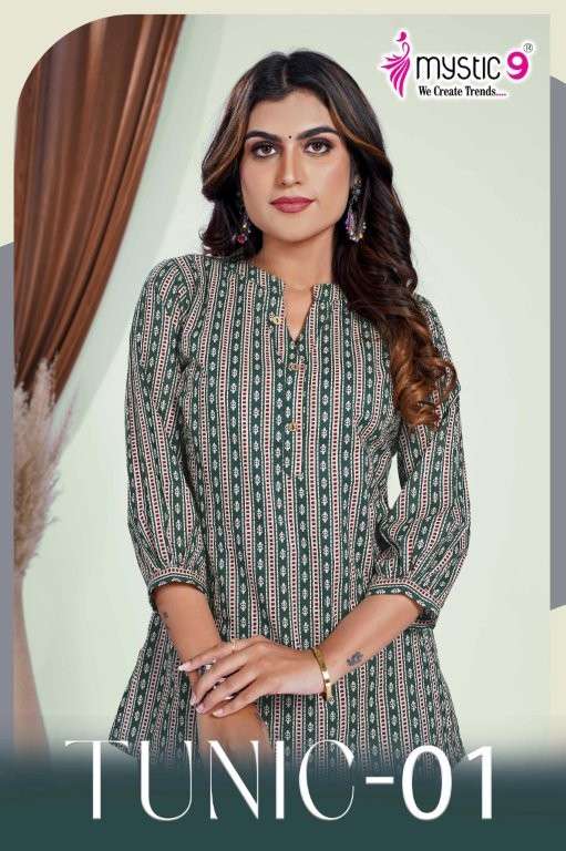 MYSTIC9 TUNIC VOL-1 1001 TO 1012 SERIES PURE COTTON PRINTED KURTIS-00140