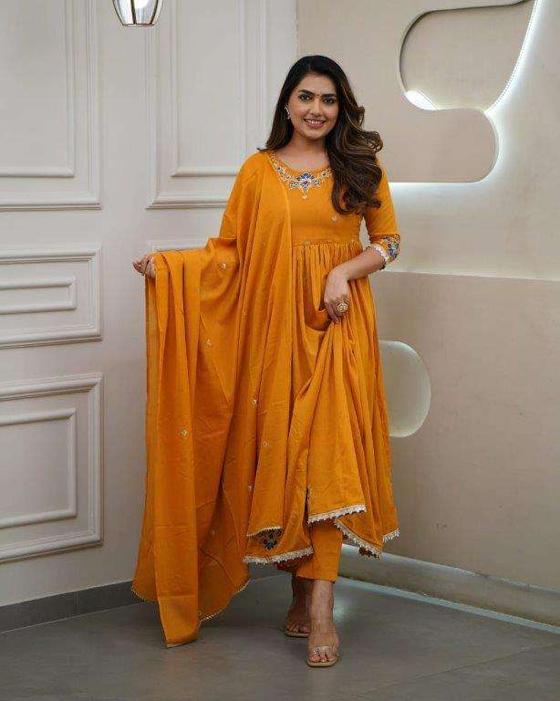 PRIYA BY ASLIWHOLESALE DESIGNER PURE VISCOSE SILK EMBROIDERY DRESSES-00264
