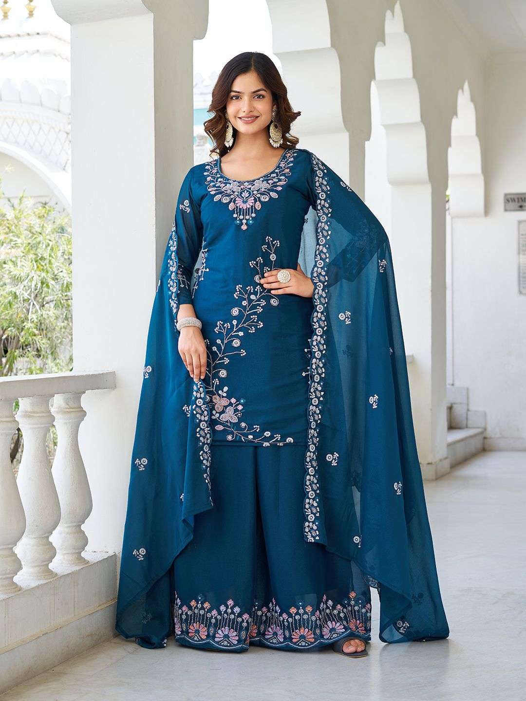 RM-103 BY ASLIWHOLESALE DESIGNER PURE STAR GEORGETTE DRESSES-00236