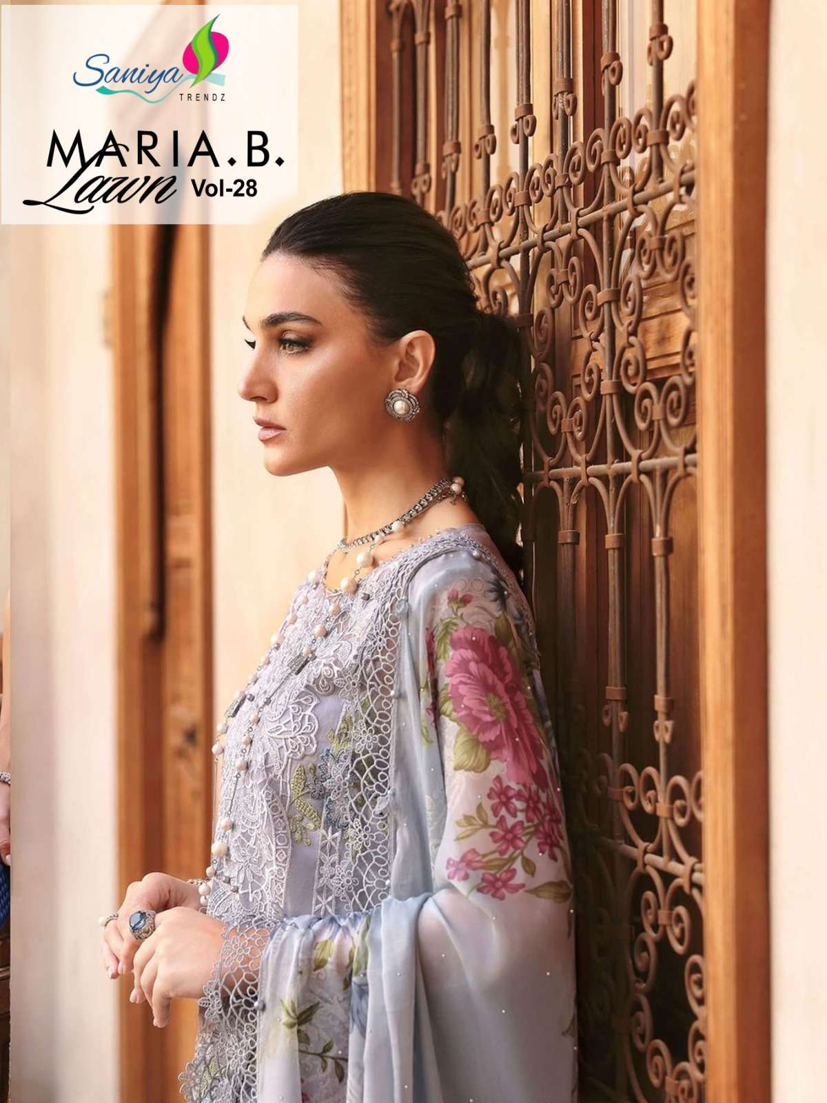 SANIYA TRENDZ MARIA B LAWN VOL-28 PURE COTTON PRINTED PAKISTANI DRESSES-00071