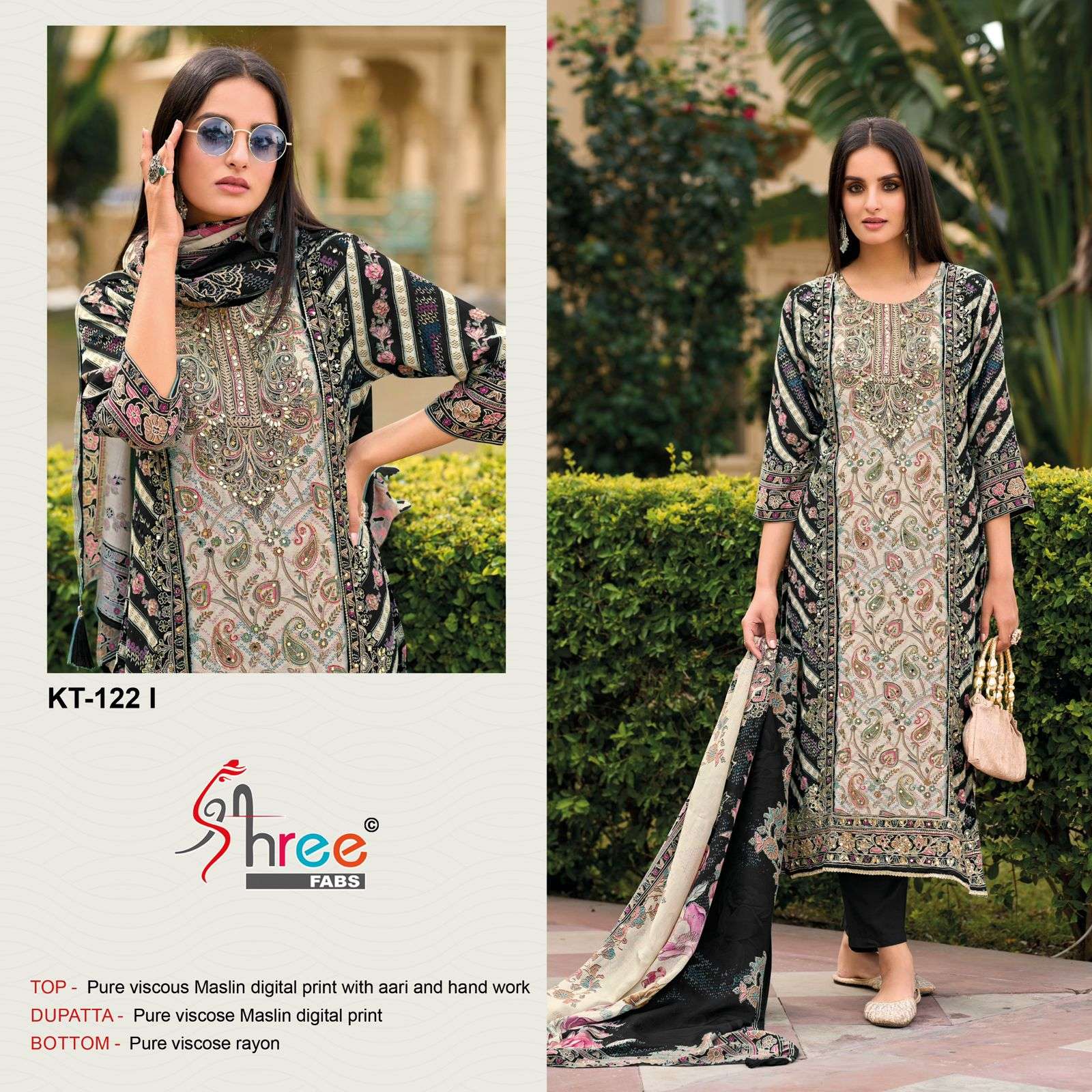 SHREE FAB KT-122 PURE HEAVY MUSLIN PRINTED PAKISTANI DRESSES-00011