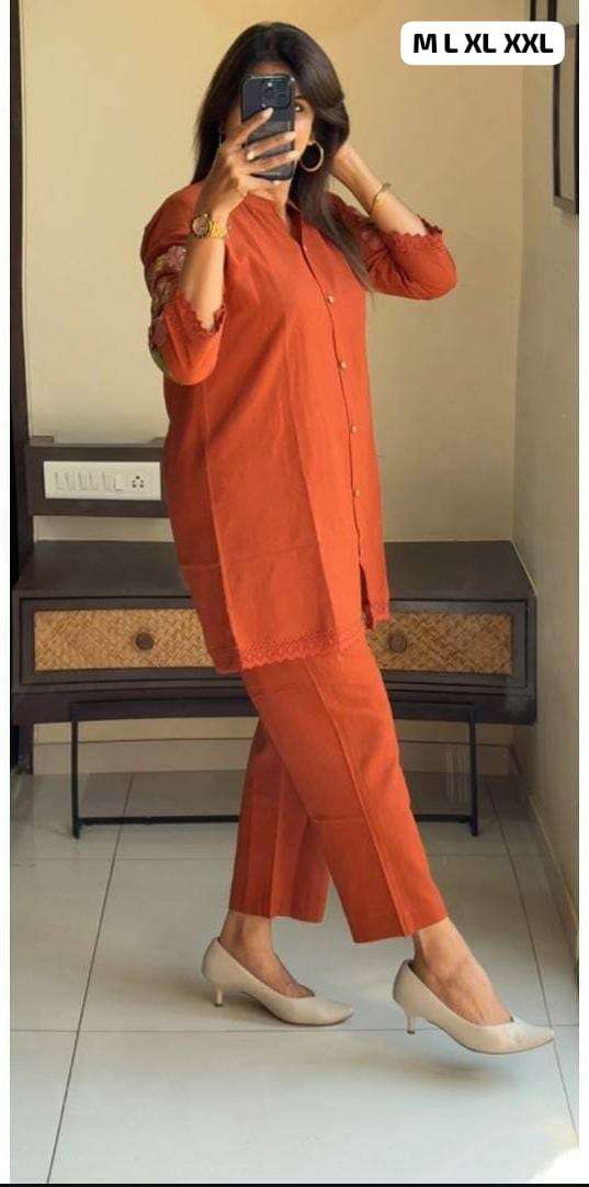 SWATI VOL-54 BY ASLIWHOLESALE DESIGNER PURE COTTON EMBROIDERY PRINTED CO-ORD SET-00237