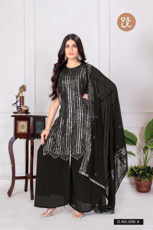 THREAD THRILL 006 HIT DESIGN 006-A TO 006-D SERIES PURE HEAVY GEORGETTE EMBROIDERY DRESSES-00269