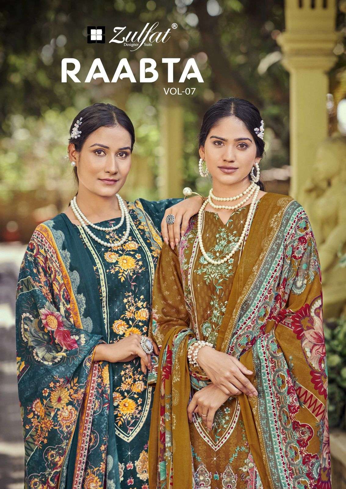 ZULFAT RAABTA VOL-07 659-001 TO 659-006 SERIES PURE JAM COTTON PAKISTANI DRESSES-00201