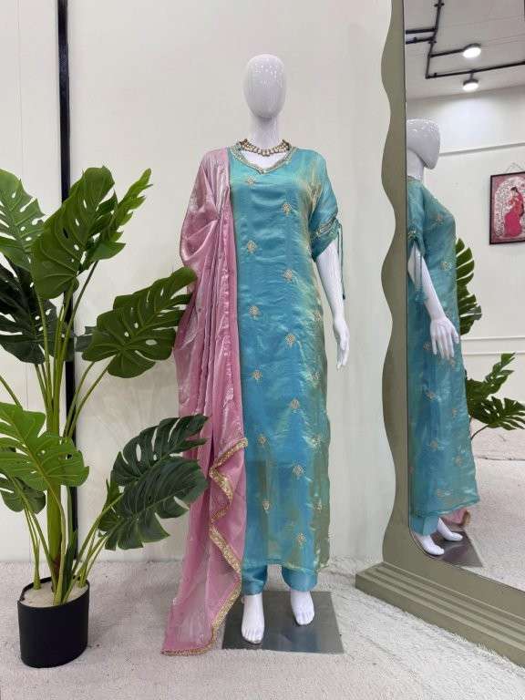5878 HIT COLOUR BY ASLIWHOLESALE DESIGNER PURE SATIN EMBROIDERY DRESSES-00242