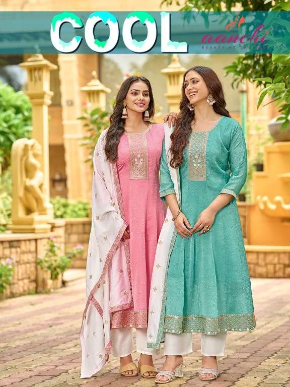 AANCHI PLUS COOL FANCY EMBROIDERY PRINTED DRESSES-00286