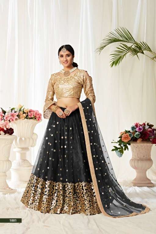 AAWIYA AGNILEKHA 1001-C AND 1001-D SERIES PURE NET LEHENGAS-00060