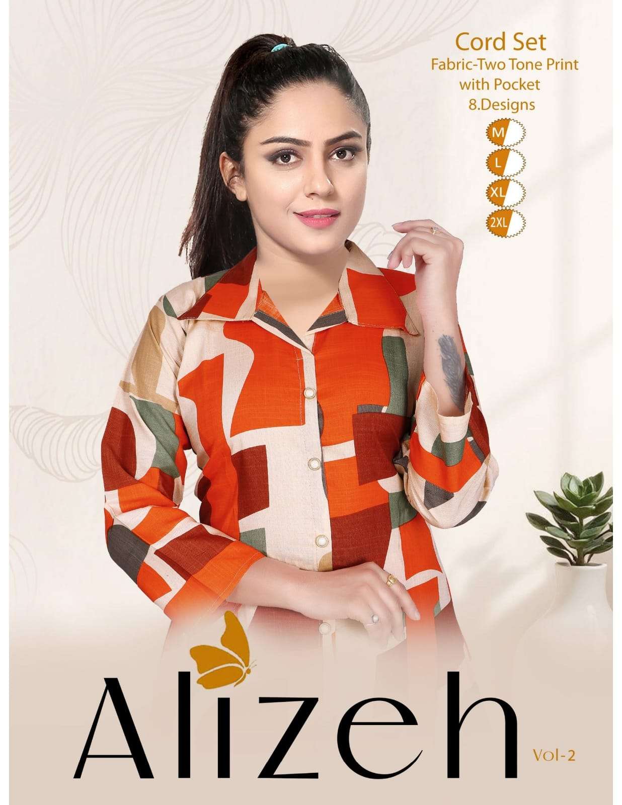 ALIZEH VOL-02 BY ASLIWHOLESALE DESIGNER PURE  TWO TONE PRINTED CO-ORD SET-00093