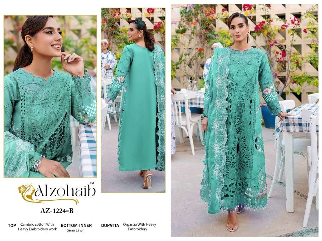 ALOZOHAIB AZ-1224 PURE COTTON PRINTED PAKISTANI DRESSES-00062