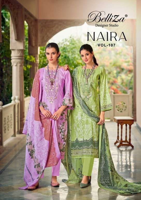 BELLIZA NAIRA VOL-107 RM 453-001 TO 453-008 SERIES PURE COTTON PRINTED PAKISATNI DRESSES-00011