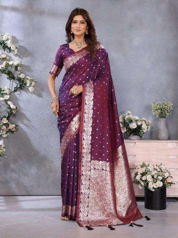 BINDU BY ASLIWHOLESALE DESIGNER PURE BANARASI SILK SAREES-00125