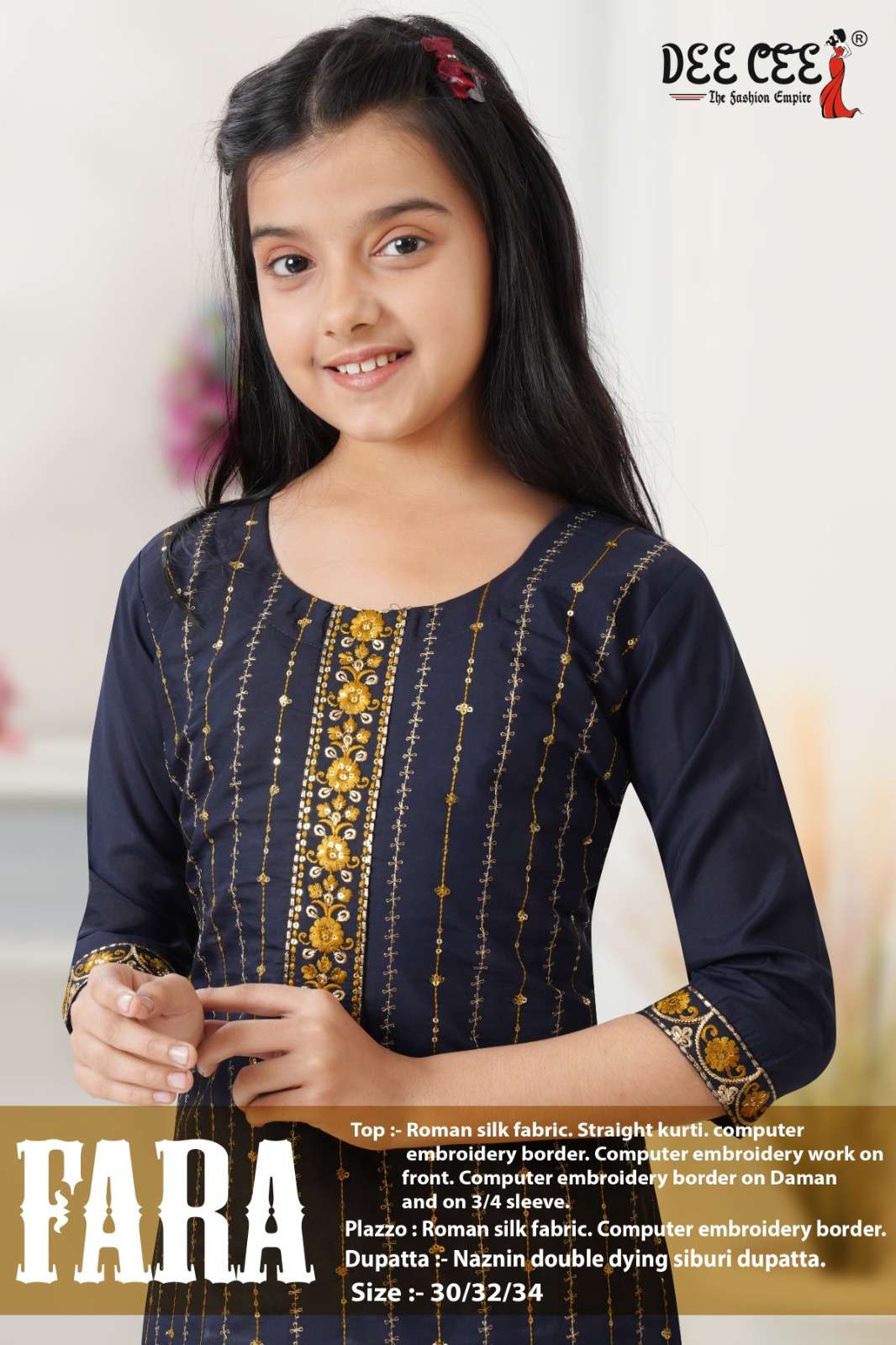 DEE CEE FARA PURE ROMAN SILK EMBROIDERY DRESSES-00093