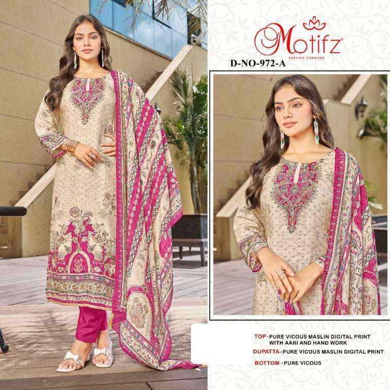 MOTIFZ 972 COLOUR HEAVY VISCOSE MUSLIN PRINTED PAKISTANI DRESSES-00201