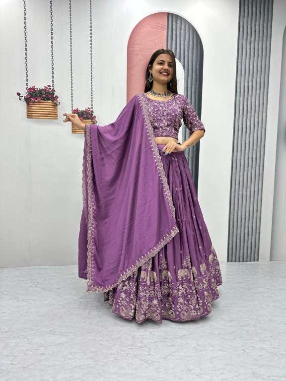 TAPI-075 COLOURS BY ASLIWHOELSALE DESIGNER PURE CHINON EMBROIDERY LEHENGA-00185