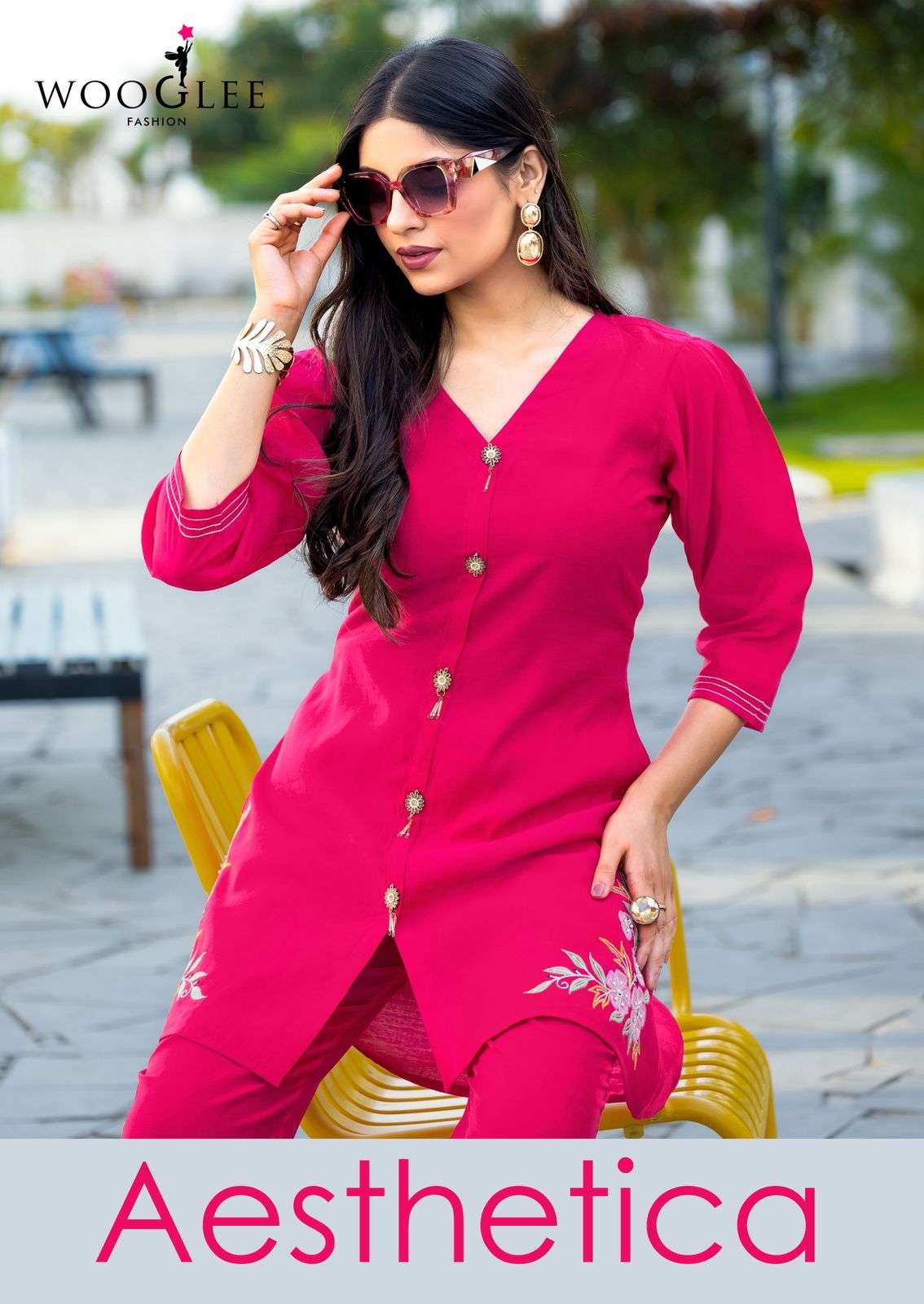 WOOGLEE AESTHETICA 1001 TO 1004 SERIES PURE ROMAN SILK CO-ORD SET-00014