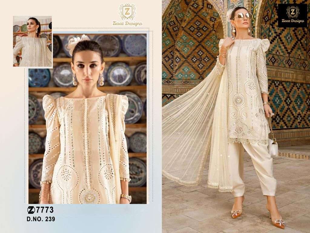 ZIAAZ 239 COLOUR DESIGNER HEAVY COTTON EMBROIDERY PAKISTANI DRESS-00062