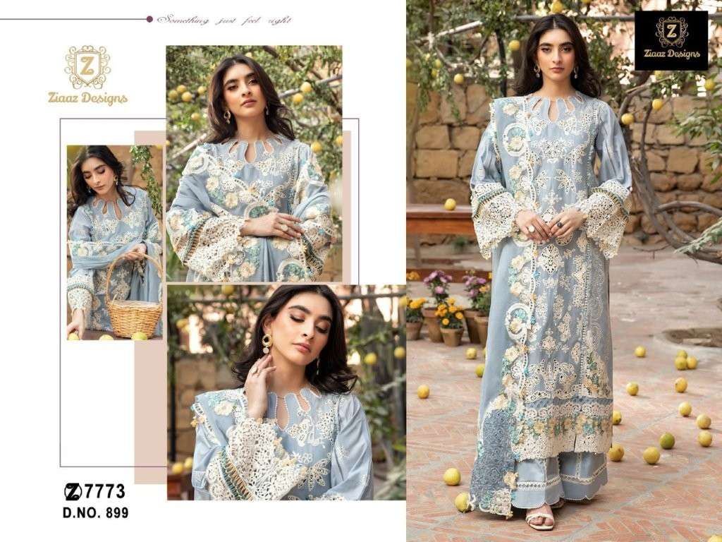 ZIAAZ 899 HEAVY CAMBRIC COTTON EMBROIDERY PAKISTANI DRESS-00201
