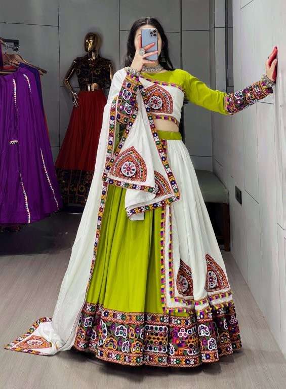 8050 COLOUR BY ASLIWHOLESALE DESIGNER PURE RAYON COTTON LEHENGA-00135