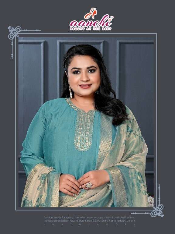 AANCHI PLUS BLUSH 100185 TO 100187 SERIES PURE VATICAN FANCY EMBROIDERY DRESSES- 00286