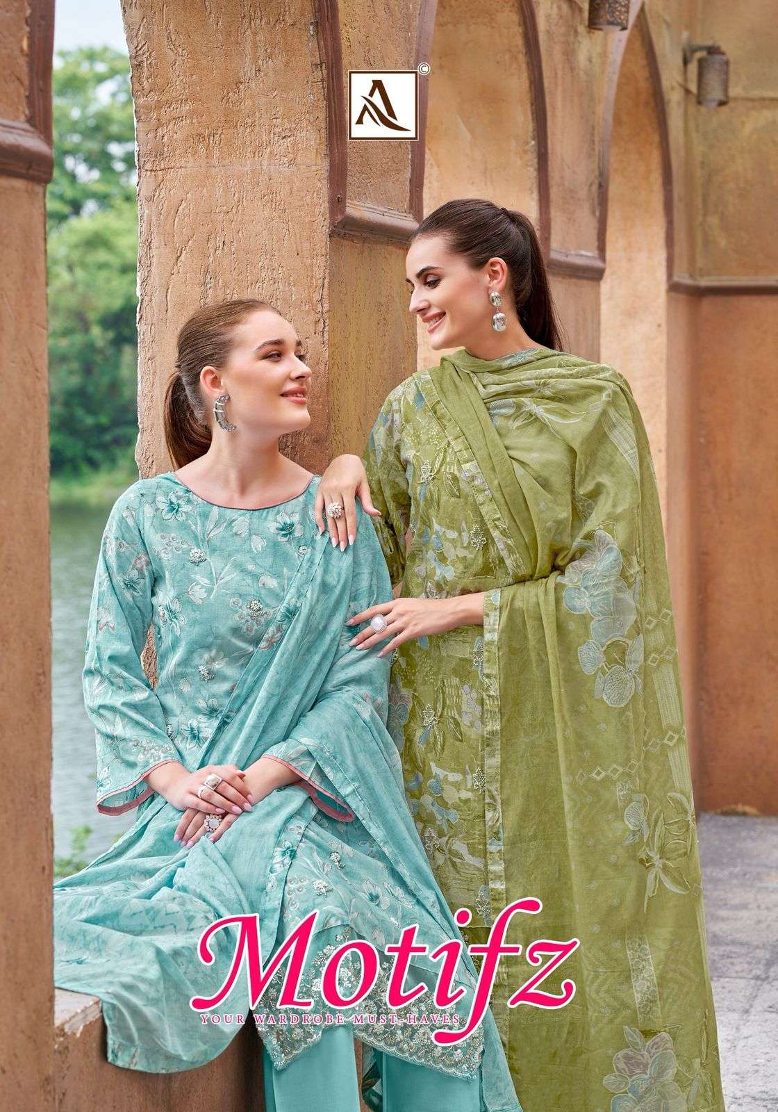 ALOK SUIT MOTIFZ PURE COTTON PRINTED EMBROIDERY PAKISTANI DRESSES-00201