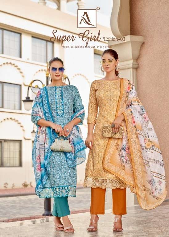 ALOK SUIT SUPER GIRL VOL-03 PURE JAAM COTTON PRINTED PAKISTANI DRESSES-00011