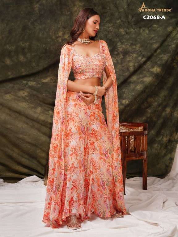 AMOHA TRENDZ C2068 SERIES PURE CHINNON PRINTED CROP TOP-00007