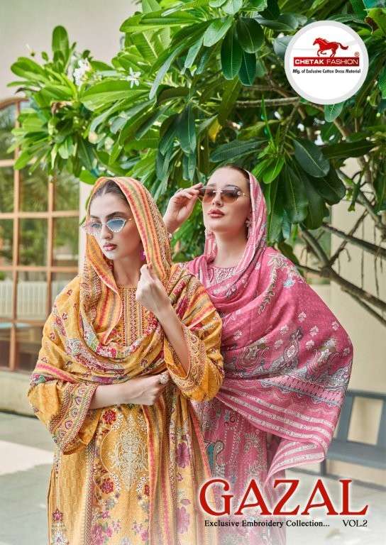 CHETAK FASHION GAZAL VOL-02 PURE COTTON PAKISTANI DRESSES-00201