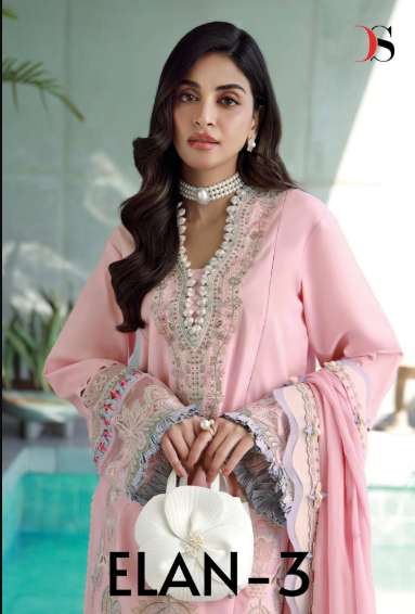 DEEPSY SUIT ELAN VOL-03 PURE HEAVY COTTON EMBROIDERY PAKISTANI DRESSES-00011