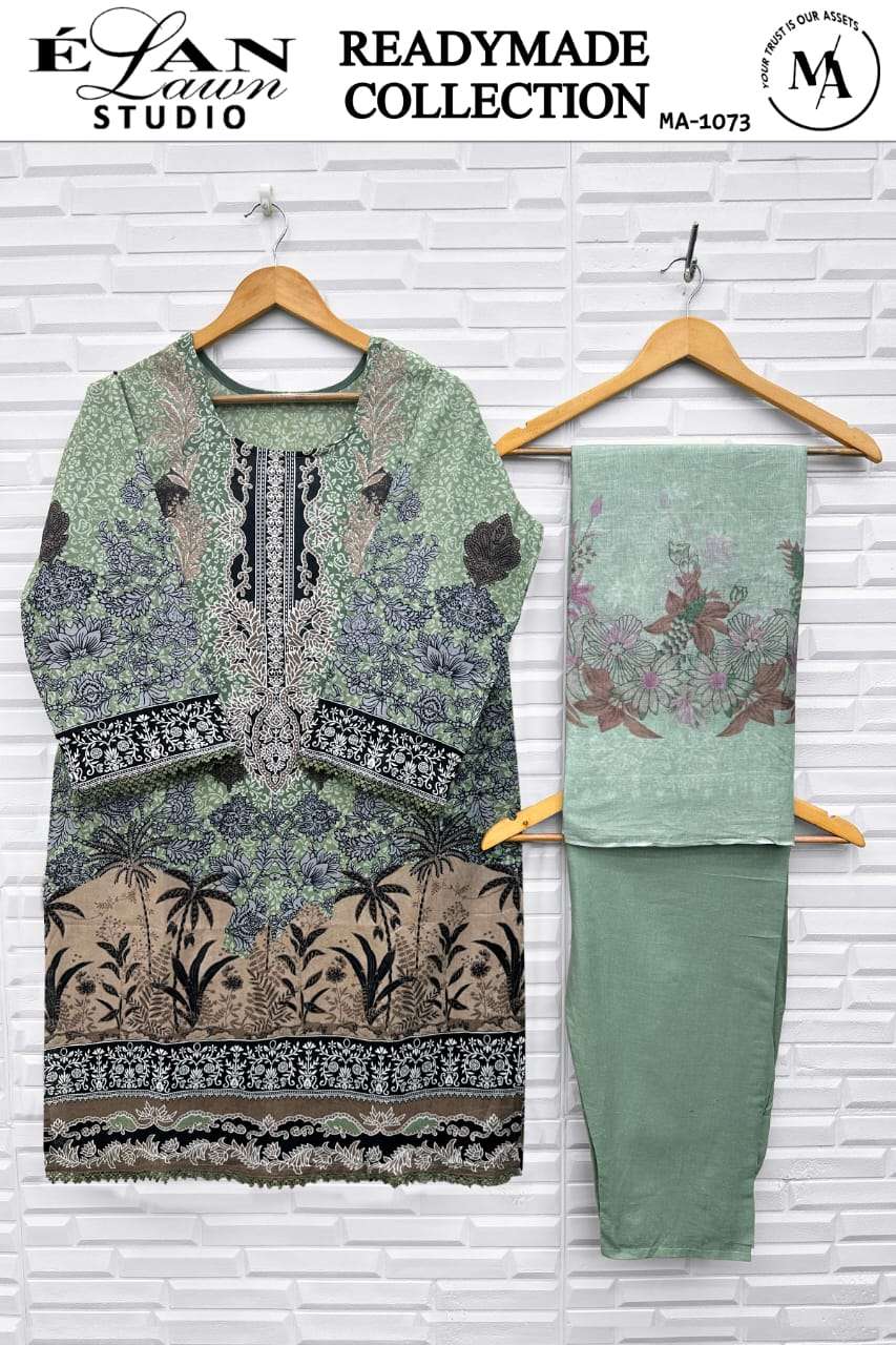 ELAN LAWN STUDIO MA-1073 TO 1078 SERIES PURE LAWN COTTON EMBROIDERY PRINTED DRESSES-00245