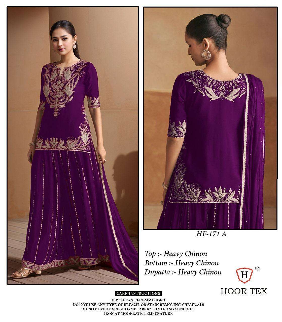 HOOR TEX HF-177 COLOUR HEAVY CHINON EMBROIDERY PAKISTANIN DRESSES-00020