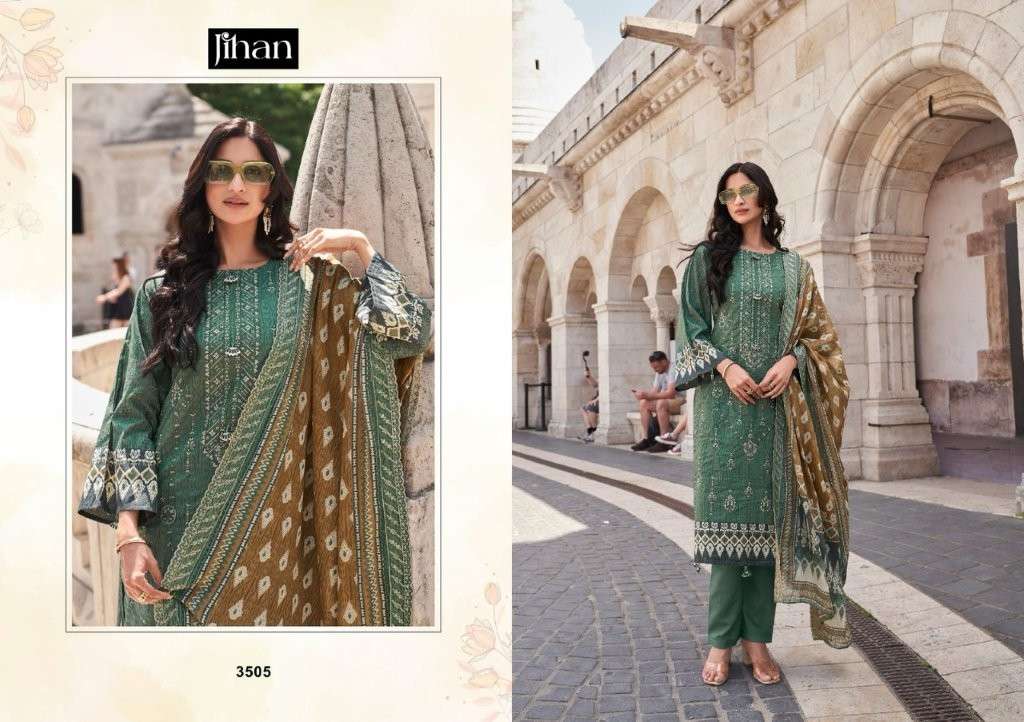 JIHAN 3505 PURE LAWN PRINTED EMBROIDERY PAKISTANI DRESS-00071