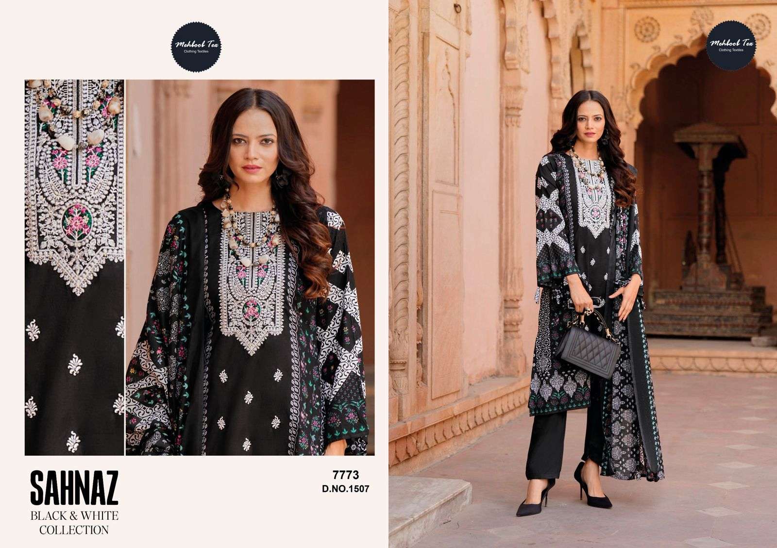 MEHBOOB TEX SAHNAZ PURE COTTON PRINTED EMBROIDERY PAKISTANI DRESSES-00071