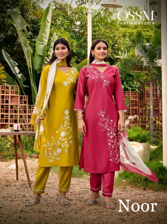 OSSM NOOR 1001 TO 1006 SERIES PURE VISCOSE SILK EMBROIDERY DRESSES-00140