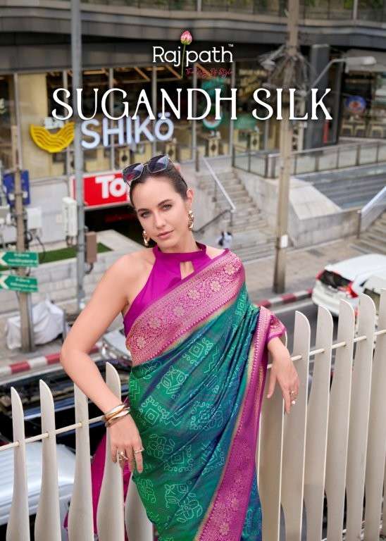 RAJPATH SUGANDH SILK PURE SILK BANDHANI SAREES-00004