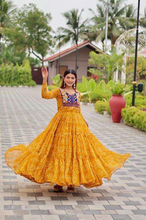 RM-122 BY ASLIWHOLESALE DESIGNER PURE  FAUX GEORGETTE EMBROIDERY GOWNS-00236