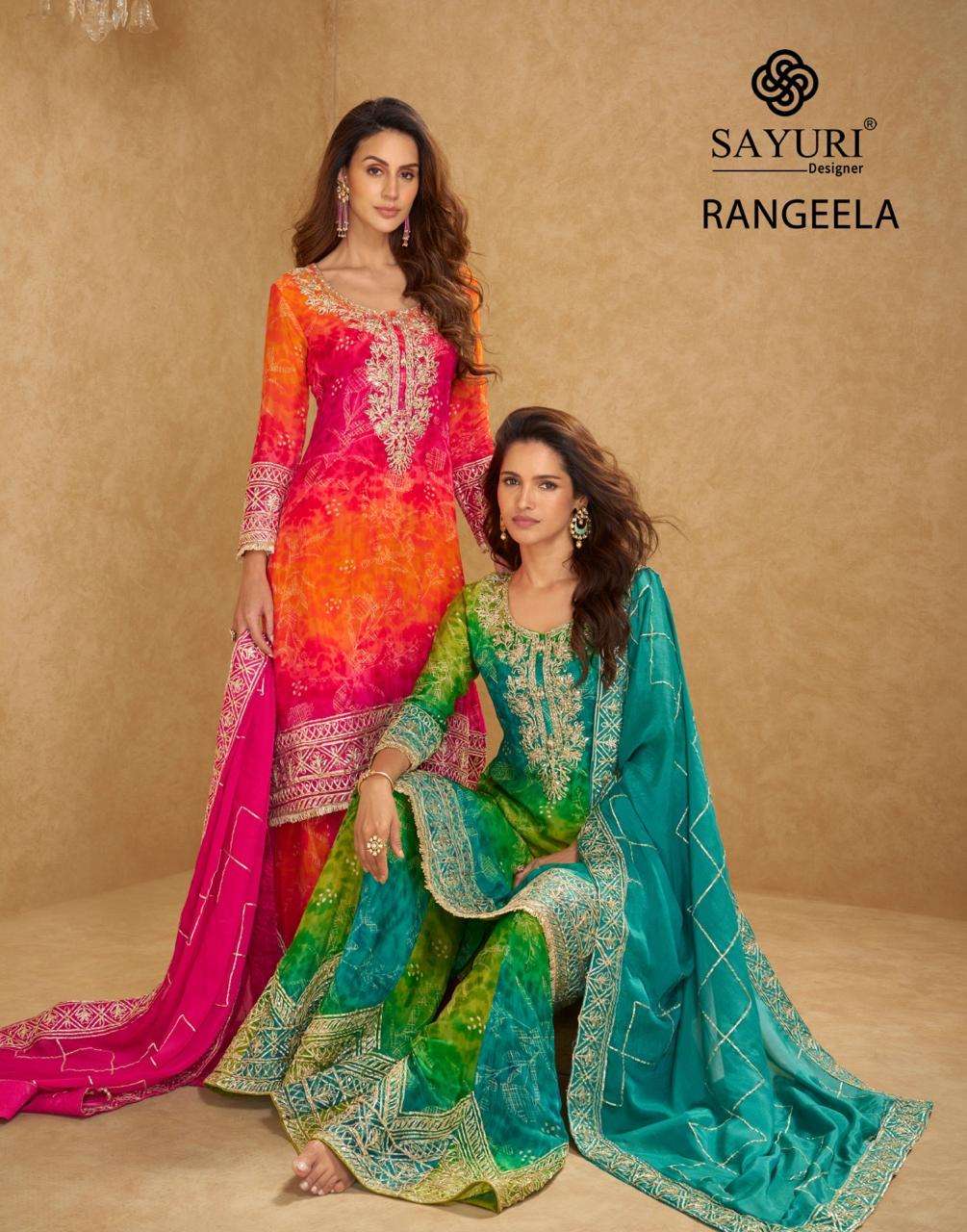 SAYURI RANGEELA PURE CHINON SILK EMBROIDERY DRESSES-00028