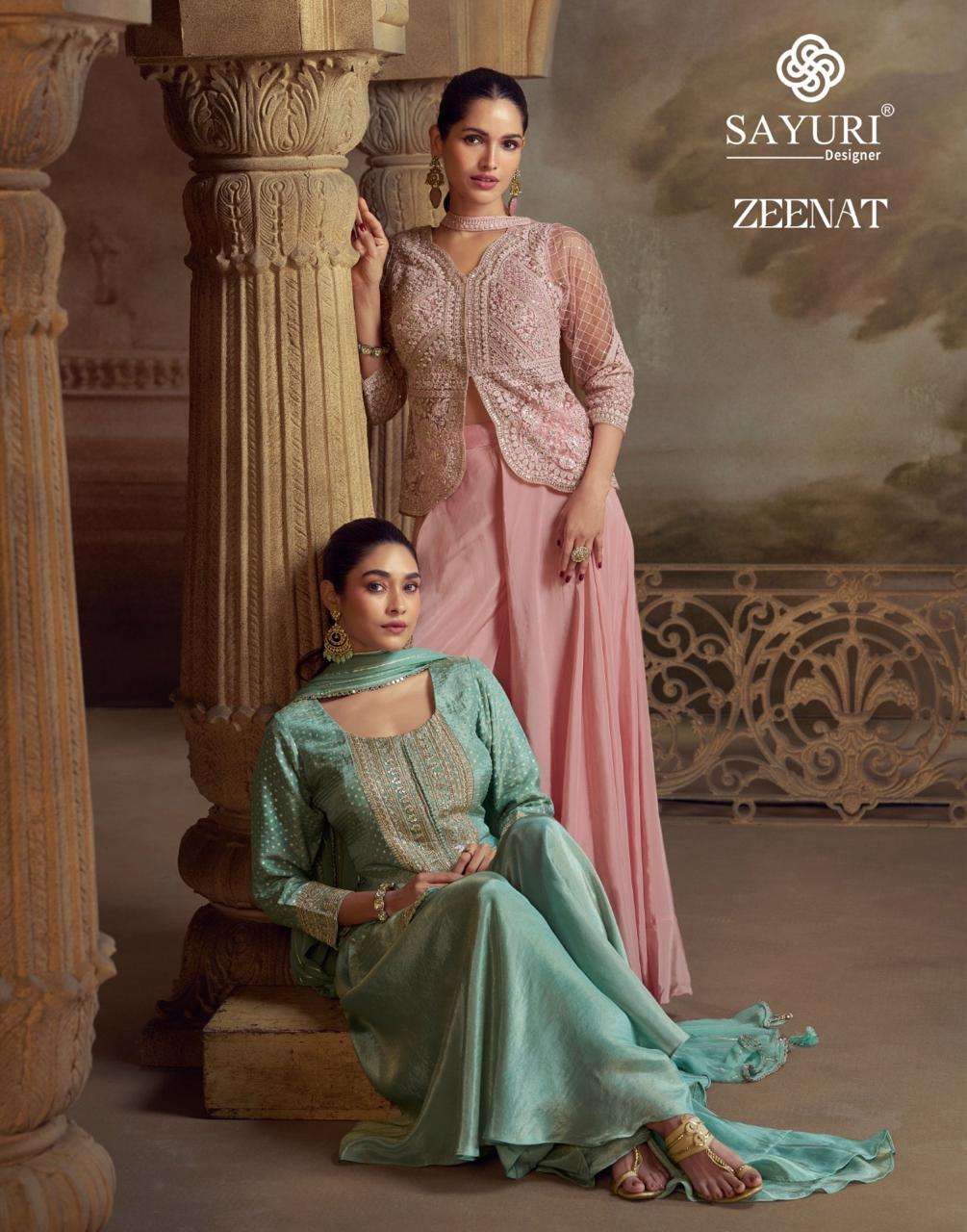 SAYURI ZEENAT PURE VISCOSE AND GEORGETTE EMBROIDERY DRESSES-00028