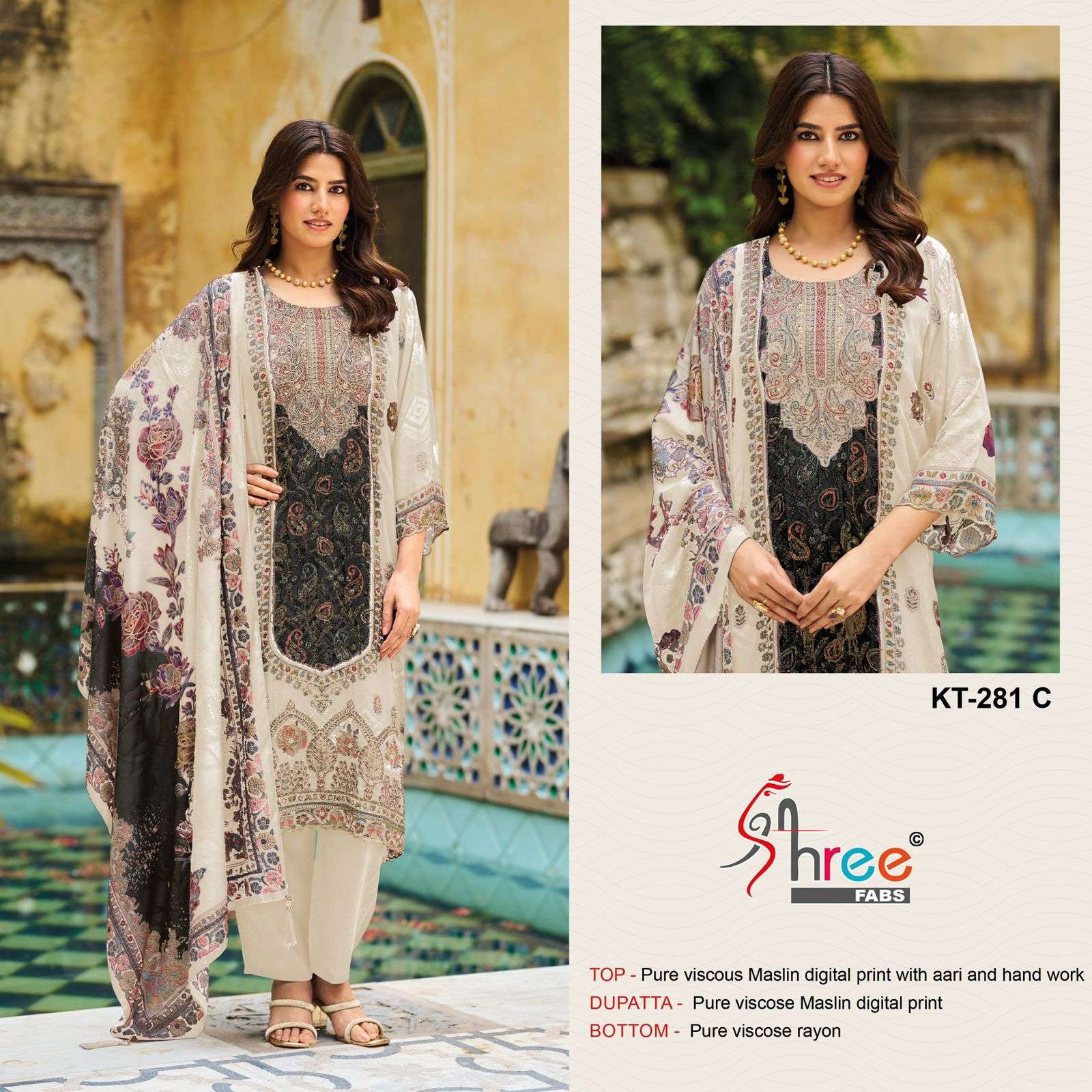 SHREE FAB KT-281 HEAVY VISCOSE MUSLIN PRINTED PAKISTANI DRESSES-00062