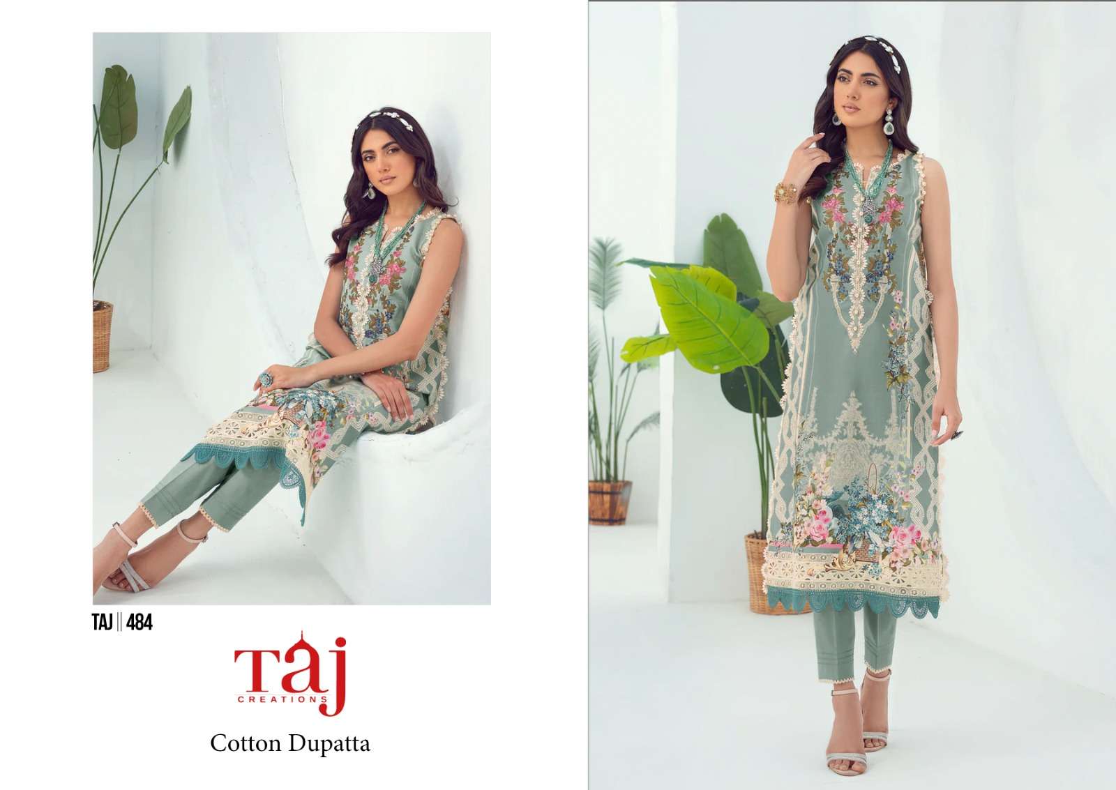 TAJ CREATIONS 484 HIT DESIGN PURE COTTON PRINTED PAKISTANI DRESS-00062
