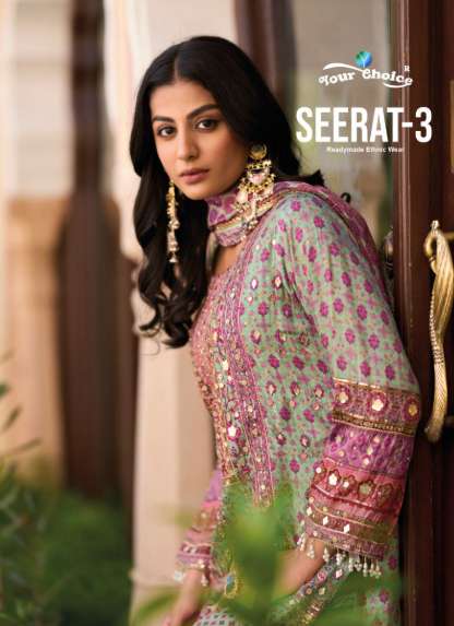 YOUR CHOICE SEERAT VOL-03 3001 TO 3002  SERIES HEAVY PREMIUM CHINON DRESSES-00028
