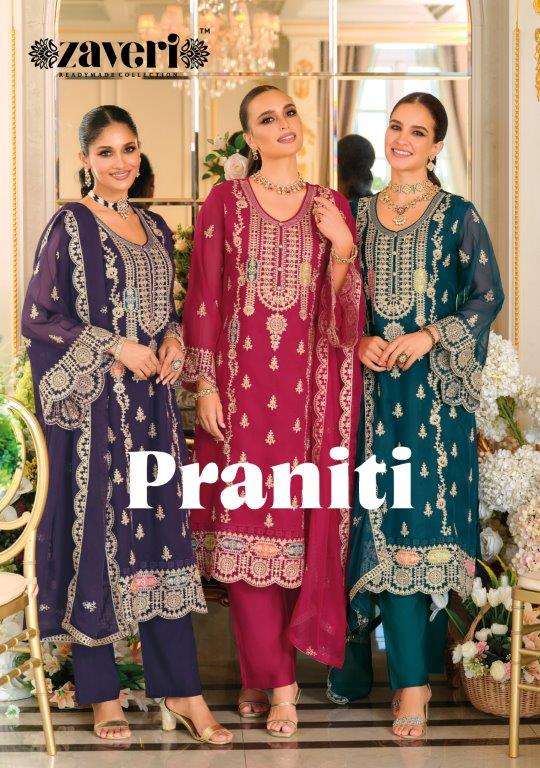 ZAVERI PRANITI 1898 TO 1900 SERIES PURE ORGANZA EMBROIDERY DRESSES-00289