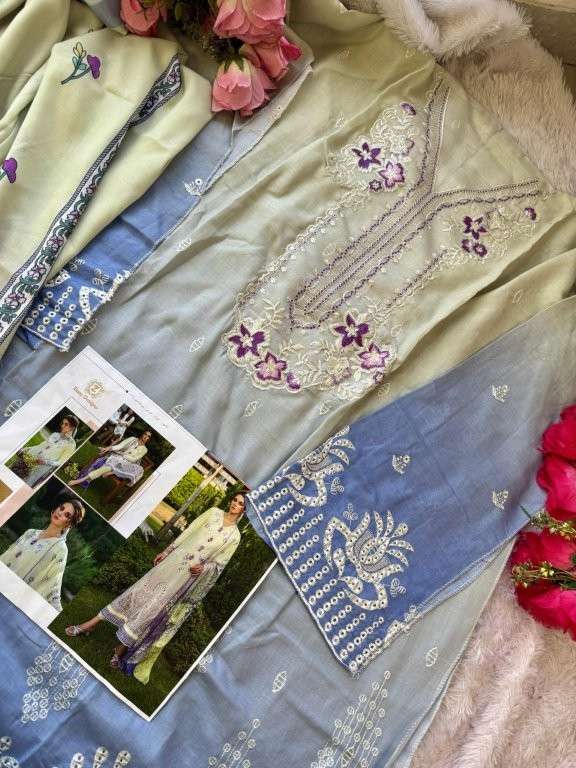 ZIAAZ 889-891 COLOURS HEAVY EMBROIDERY COTTON PAKISTANI DRESSES-00201
