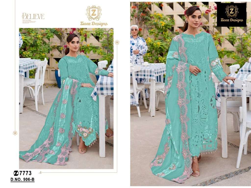 ZIAAZ 906 NX HEVAY COTTON PRINTED EMBROIDERY PAKISTANI DRESS-00201