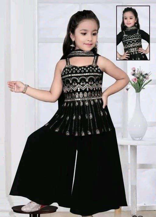 147 SERIES BY ASLIWHOLESALE DESIGNER PURE CREPE EMBROIDERY KIDS WEAR-00293