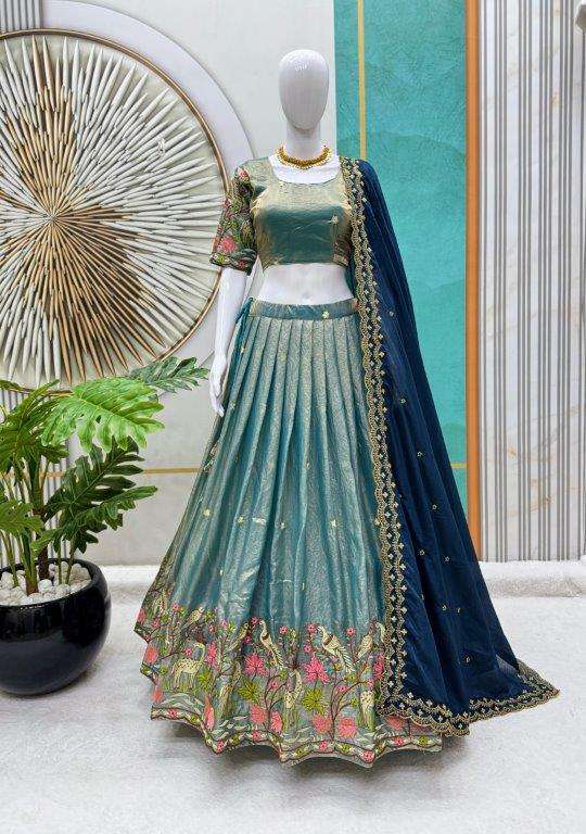 210 HIT DESIGN BY ASLIWHOLESALE DESIGNER PURE SILK EMBROIDERY LEHENGAS-00291