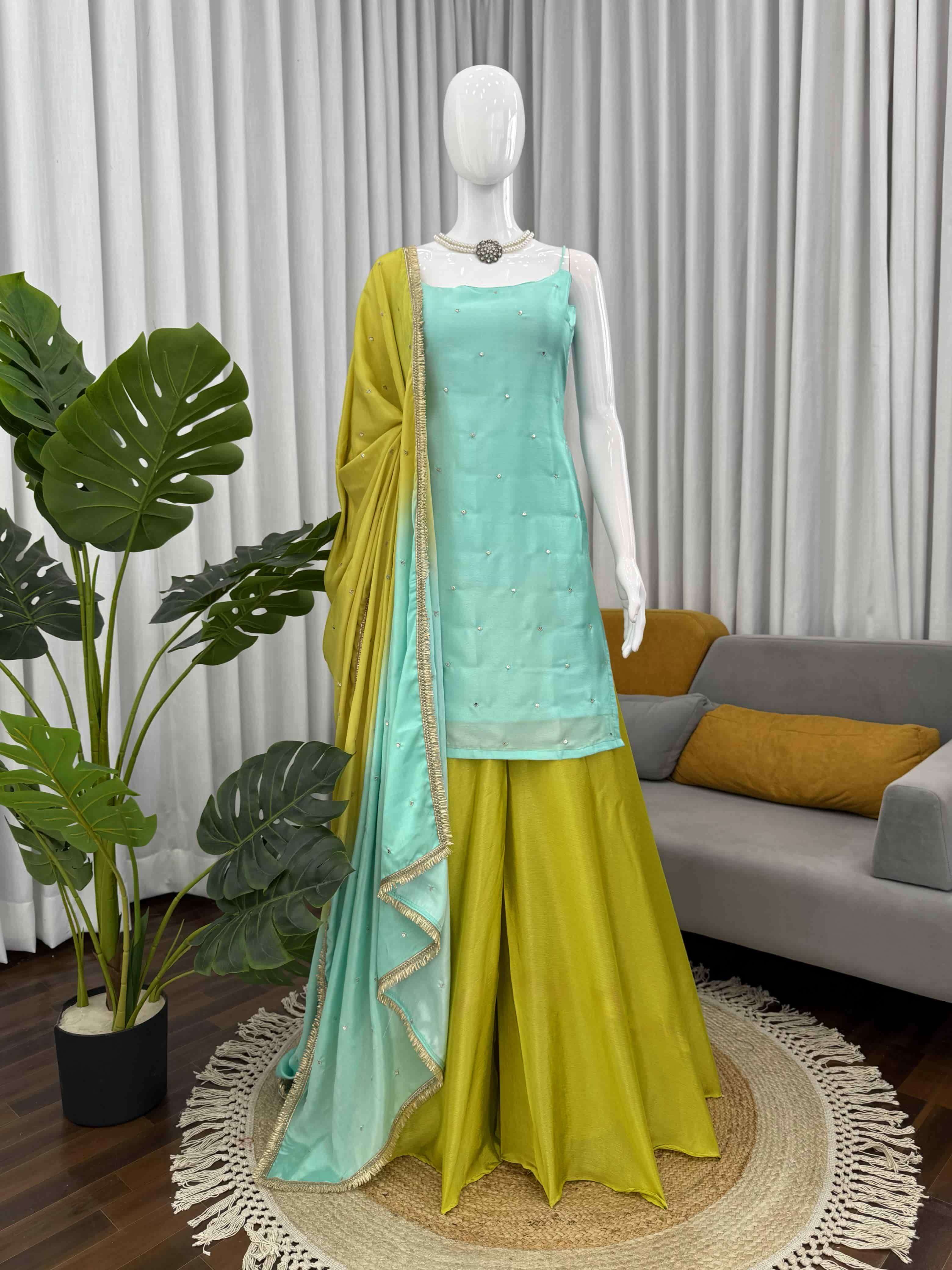 5914 HIT COLOUR BY ASLIWHOLESALE DESIGNER PURE CHINNON SILK EMBROIDERY DRESSES-00242
