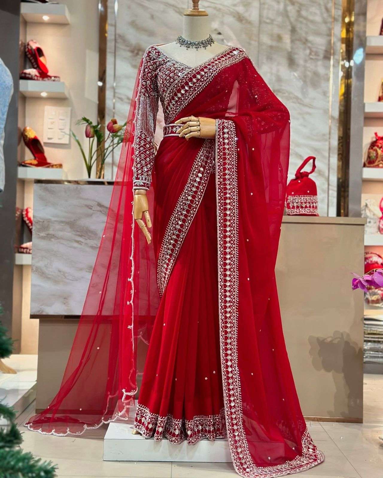 606 HIT COLOUR BY ASLIWHOLESALE DESIGNER PURE TIBBY SILK EMBROIDERY SAREES-00241