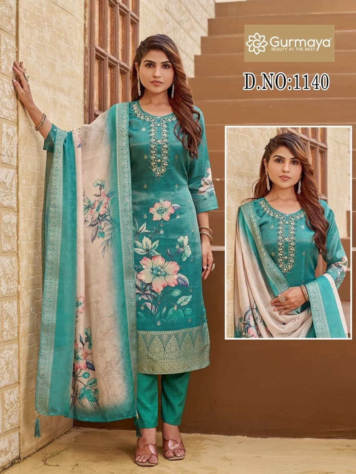 AANCHI 1140 TO 1144 PURE HEAVY FANCY EMBROIDERY DRESSES-00286