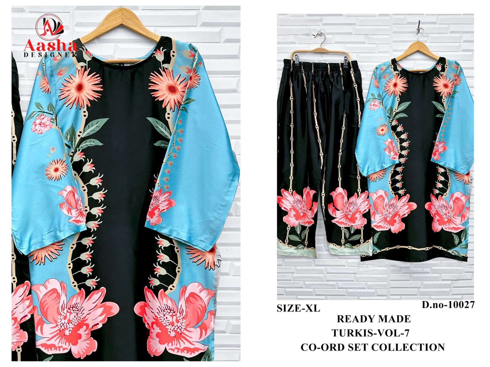 AASHA DESIGNER TURKISH VOL-07 PURE SATIN PRINTED PAKISTANI CO-ORD SET-00011